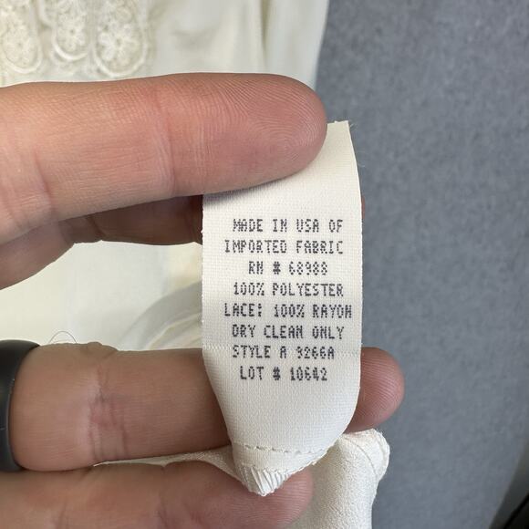 San Andre 1993 Womens Vintage Blouse Size 6 Lace Neck White Long Sleeve - Picture 10 of 16